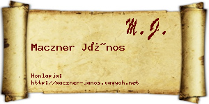 Maczner János névjegykártya
