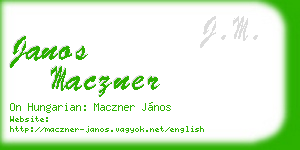 janos maczner business card